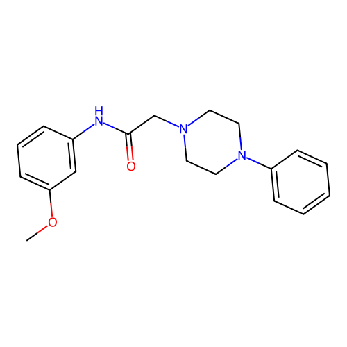 N-(3-methoxyphenyl)-2-(4-phenylpiperazin-1-yl)acetamide structure
