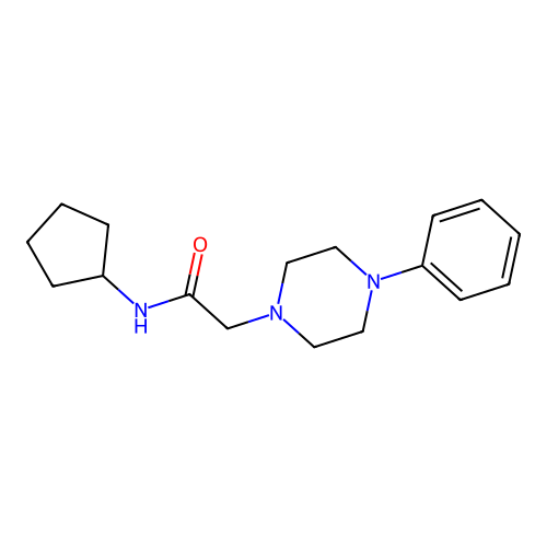 N-cyclopentyl-2-(4-phenylpiperazin-1-yl)acetamide structure