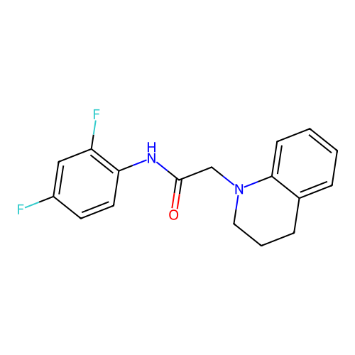 N-(2,4-difluorophenyl)-2-(3,4-dihydro-2H-quinolin-1-yl)acetamide structure