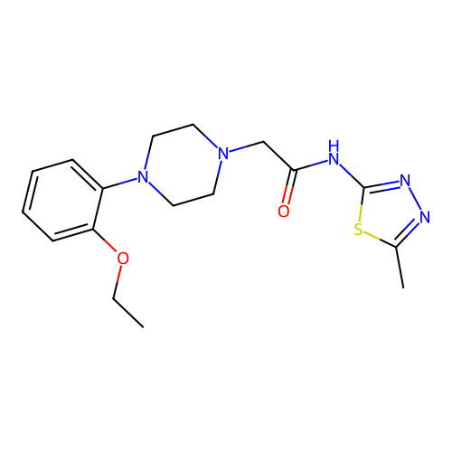 2-[4-(2-ethoxyphenyl)piperazin-1-yl]-N-(5-methyl-1,3,4-thiadiazol-2-yl)acetamide structure