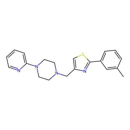 2-(3-Methylphenyl)-4-[(4-pyridin-2-ylpiperazin-1-yl)methyl]-1,3-thiazole structure
