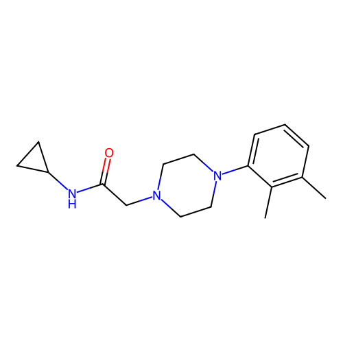 N-cyclopropyl-2-[4-(2,3-dimethylphenyl)piperazin-1-yl]acetamide structure