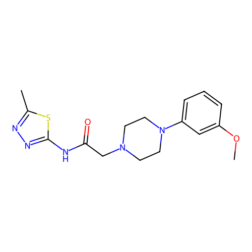 2-[4-(3-methoxyphenyl)piperazin-1-yl]-N-(5-methyl-1,3,4-thiadiazol-2-yl)acetamide structure