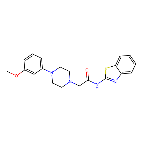 N-(1,3-benzothiazol-2-yl)-2-[4-(3-methoxyphenyl)piperazin-1-yl]acetamide structure