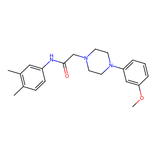 N-(3,4-dimethylphenyl)-2-[4-(3-methoxyphenyl)piperazin-1-yl]acetamide structure