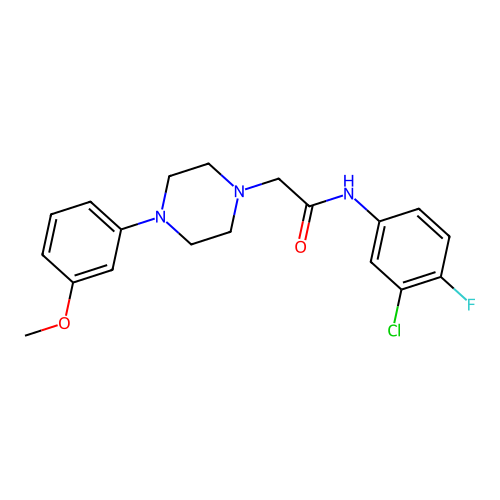 N-(3-chloro-4-fluorophenyl)-2-[4-(3-methoxyphenyl)piperazin-1-yl]acetamide structure