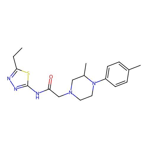 N-(5-ethyl-1,3,4-thiadiazol-2-yl)-2-[3-methyl-4-(4-methylphenyl)piperazin-1-yl]acetamide structure