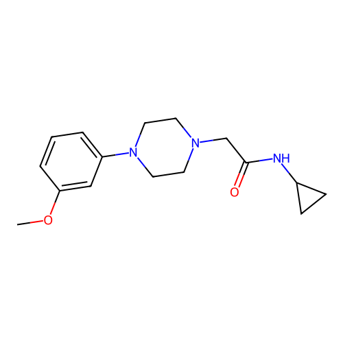 N-cyclopropyl-2-[4-(3-methoxyphenyl)piperazin-1-yl]acetamide structure