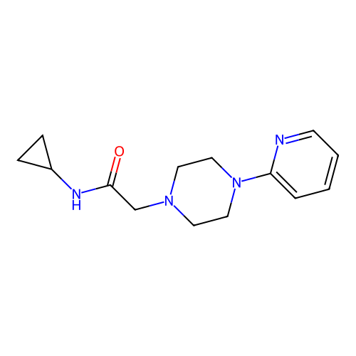 N-cyclopropyl-2-(4-pyridin-2-ylpiperazin-1-yl)acetamide structure