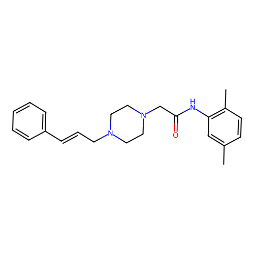 N-(2,5-dimethylphenyl)-2-[4-[(E)-3-phenylprop-2-enyl]piperazin-1-yl]acetamide structure