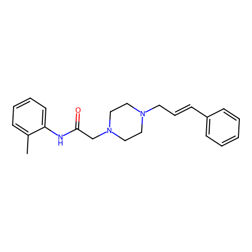 N-(2-methylphenyl)-2-[4-[(E)-3-phenylprop-2-enyl]piperazin-1-yl]acetamide structure