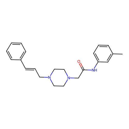 N-(3-methylphenyl)-2-[4-[(E)-3-phenylprop-2-enyl]piperazin-1-yl]acetamide structure