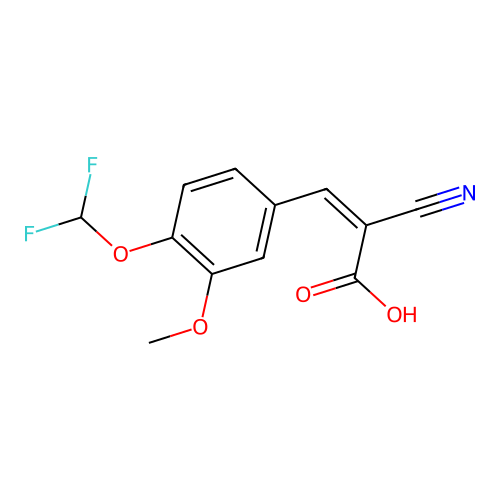 2-cyano-3-[4-(difluoromethoxy)-3-methoxy-phenyl]prop-2-enoic Acid structure