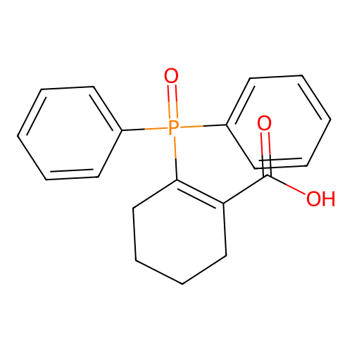 2-(Diphenyl-phosphinoyl)-cyclohex-1-enecarboxylic acid structure