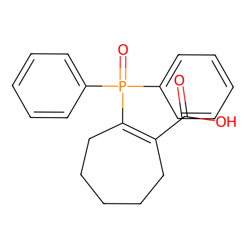 2-(Diphenyl-phosphinoyl)-cyclohept-1-enecarboxylic acid structure