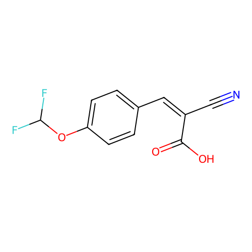 2-cyano-3-[4-(difluoromethoxy)phenyl]prop-2-enoic Acid structure