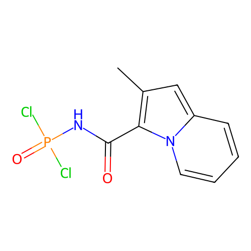 (2-Methylindolizin-3-yl)carbonylphosphoramidic dichloride structure