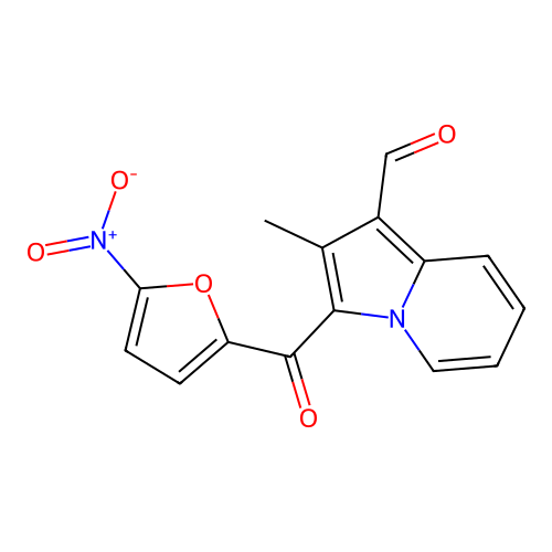 2-Methyl-3-(5-nitrofuran-2-carbonyl)indolizine-1-carbaldehyde structure