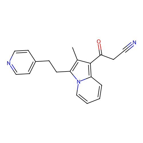 3-[2-Methyl-3-(2-pyridin-4-yl-ethyl)-indolizin-1-yl]-3-oxo-propionitrile structure