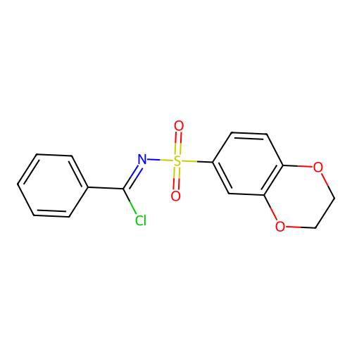 2,3-Dihydro-benzo[1,4]dioxine-6-sulfonic acid chloro-phenyl-methyleneamid+ structure