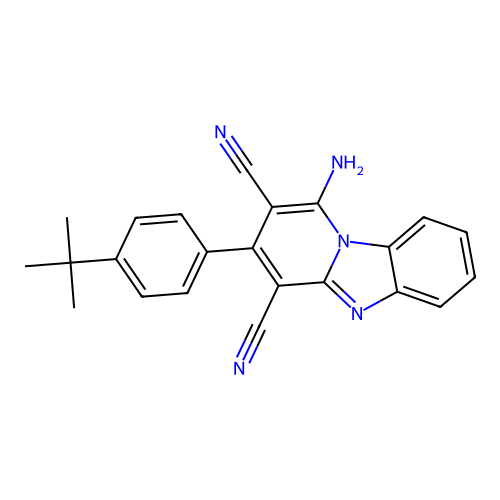 1-Amino-3-(4-tert-butylphenyl)pyrido[1,2-a]benzimidazole-2,4-dicarbonitrile structure