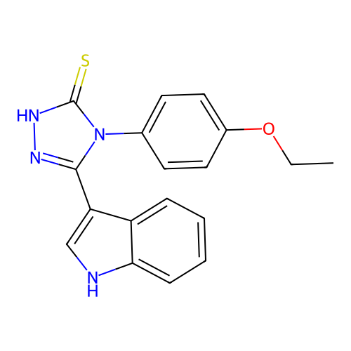 4-(4-ethoxyphenyl)-5-(1H-indol-3-yl)-4H-1,2,4-triazole-3-thiol structure