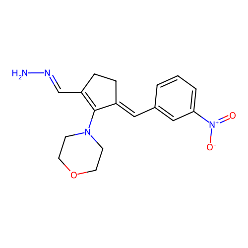4-[(5E)-2-METHANEHYDRAZONOYL-5-[(3-NITROPHENYL)METHYLIDENE]CYCLOPENT-1-EN-1-YL]MORPHOLINE structure