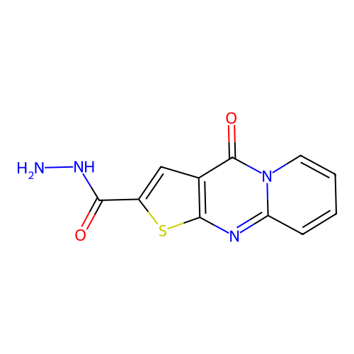 2-Oxo-6-thia-1,8-diazatricyclo[7.4.0.0,3,7]trideca-3(7),4,8,10,12-pentaene-5-carbohydrazide structure