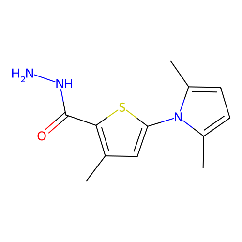 5-(2,5-dimethyl-1H-pyrrol-1-yl)-3-methylthiophene-2-carbohydrazide structure