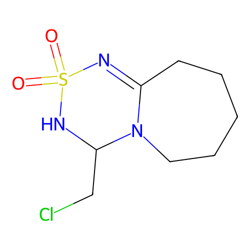 4-(chloromethyl)-3H,4H,6H,7H,8H,9H,10H-2lambda6-[1,2,4,6]thiatriazino[4,3-a]azepine-2,2-dione structure