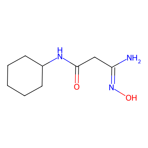 3-amino-N-cyclohexyl-3-hydroxyiminopropanamide structure