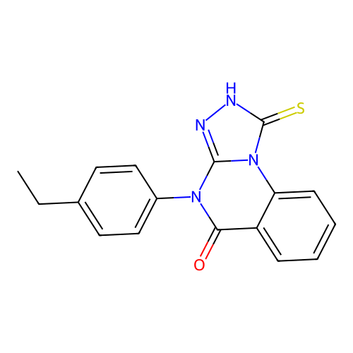 4-(4-ethylphenyl)-1-sulfanyl-4H,5H-[1,2,4]triazolo[4,3-a]quinazolin-5-one structure