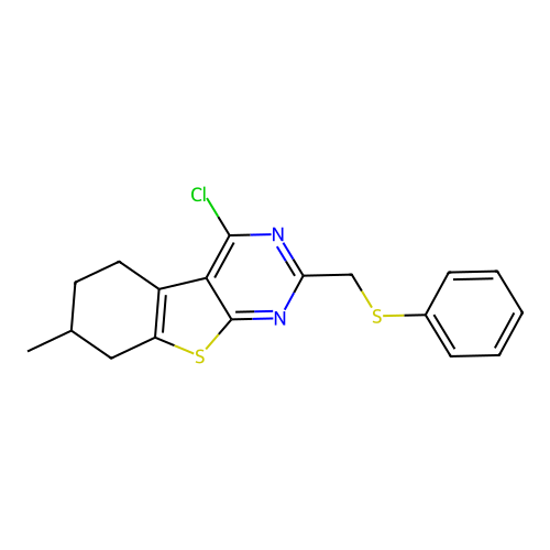 3-Chloro-11-methyl-5-[(phenylsulfanyl)methyl]-8-thia-4,6-diazatricyclo[7.4.0.0,2,7]trideca-1(9),2,4,6-tetraene structure
