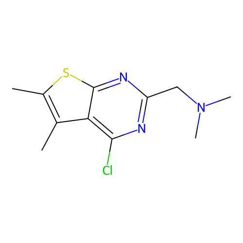 ((4-Chloro-5,6-dimethylthieno(2,3-d)pyrimidin-2-yl)methyl)dimethylamine structure