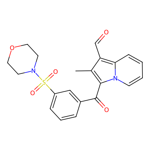 2-Methyl-3-[3-(morpholin-4-ylsulfonyl)benzoyl]indolizine-1-carbaldehyde structure