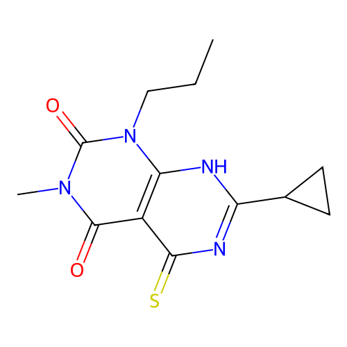 7-Cyclopropyl-3-methyl-1-propyl-5-sulfanyl-1H,2H,3H,4H-[1,3]diazino[4,5-d]pyrimidine-2,4-dione structure