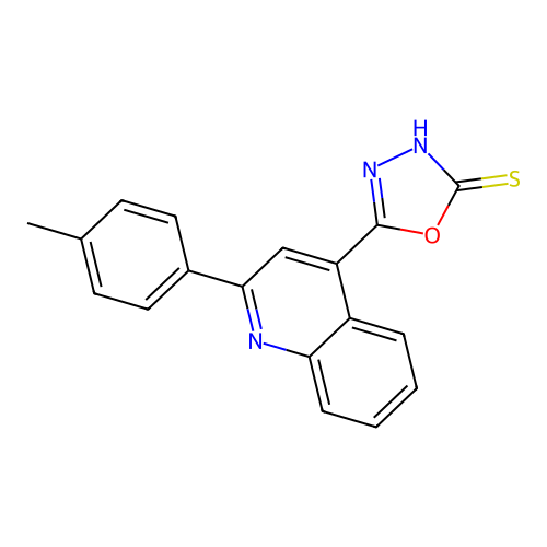 5-[2-(4-Methylphenyl)quinolin-4-yl]-1,3,4-oxadiazole-2-thiol structure