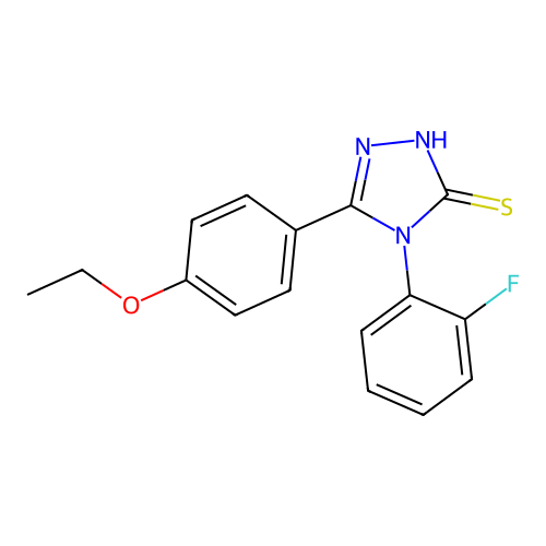 5-(4-ethoxyphenyl)-4-(2-fluorophenyl)-4H-1,2,4-triazole-3-thiol structure
