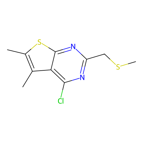 4-Chloro-5,6-dimethyl-2-[(methylsulfanyl)methyl]thieno[2,3-d]pyrimidine structure