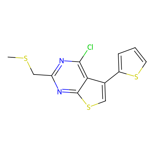 4-Chloro-2-[(methylsulfanyl)methyl]-5-(thiophen-2-yl)thieno[2,3-d]pyrimidine structure