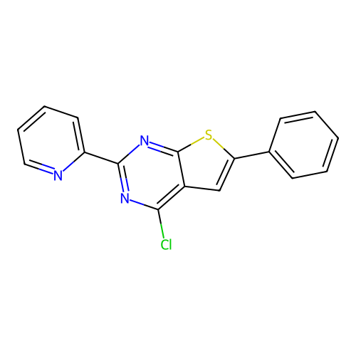 2-(4-Chloro-6-phenylthieno(2,3-d)pyrimidin-2-yl)pyridine structure