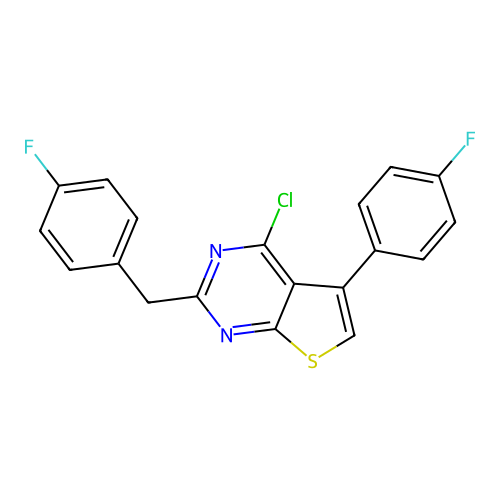 4-Chloro-5-(4-fluorophenyl)-2-[(4-fluorophenyl)methyl]thieno[2,3-d]pyrimidine structure