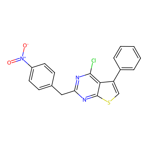 4-Chloro-2-(4-nitrobenzyl)-5-phenylthieno[2,3-d]pyrimidine structure