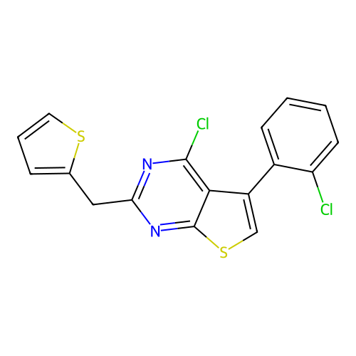 4-Chloro-5-(2-chlorophenyl)-2-(thien-2-ylmethyl)thieno[2,3-d]pyrimidine structure