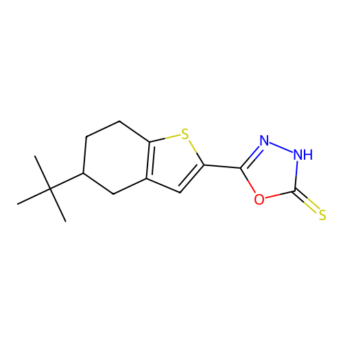 5-(5-Tert-butyl-4,5,6,7-tetrahydro-1-benzothien-2-yl)-1,3,4-oxadiazole-2-thiol structure