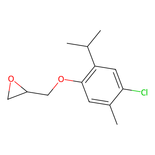 2-[4-Chloro-5-methyl-2-(propan-2-yl)phenoxymethyl]oxirane structure