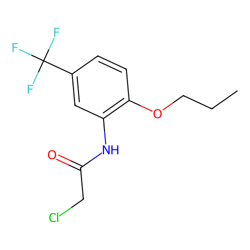 2-chloro-N-[2-propoxy-5-(trifluoromethyl)phenyl]acetamide structure