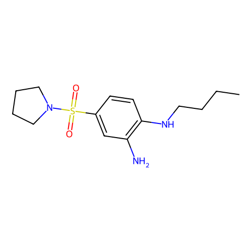N-[2-amino-4-(pyrrolidin-1-ylsulfonyl)phenyl]-N-butylamine structure