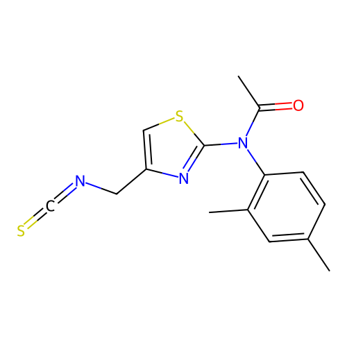 N-(2,4-dimethylphenyl)-N-[4-(isothiocyanatomethyl)-1,3-thiazol-2-yl]acetamide structure