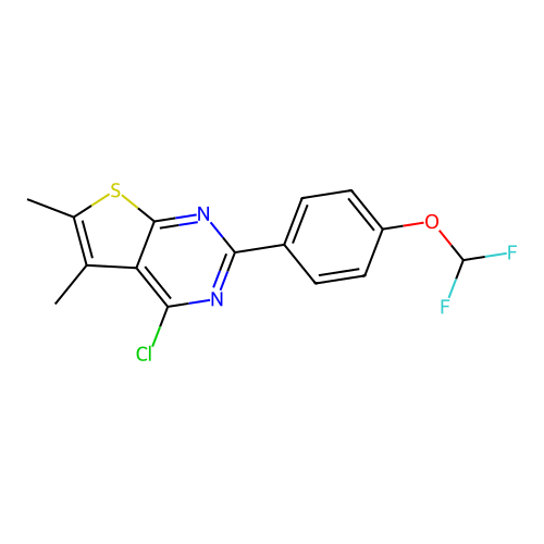 4-Chloro-2-[4-(difluoromethoxy)phenyl]-5,6-dimethylthieno[2,3-d]pyrimidine structure